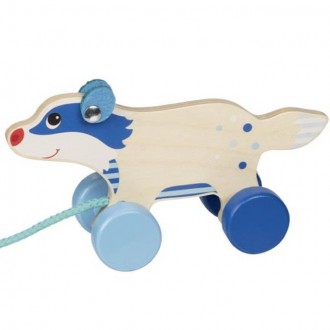 Dřevěné hračky - Tahací hračka - Jezevec menší dřevěný (Goki)