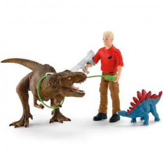 Ostatní hračky - Schleich - Dinosaurus set, Útok Tyranosaura Rexe