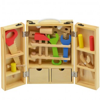 Dřevěné hračky - Malý kutil - Kufřík dřevěný s nářadím (Teddies)