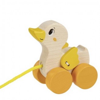 Dřevěné hračky - Tahací hračka - Kačenka dřevěná (Goki)