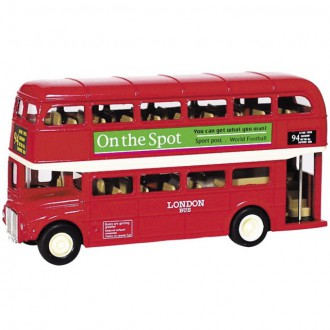 Ostatní hračky - Kovový model - Autobus londýnský double-decker, 12cm