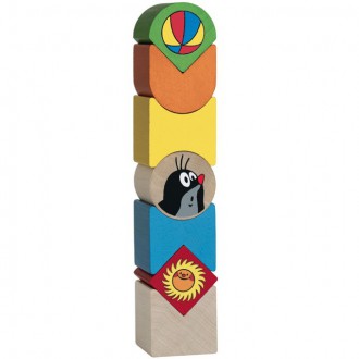 Dřevěné hračky - Skládačka - Pyramida Krtek dřevěná (Detoa)