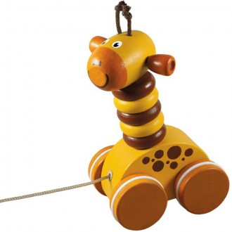 Dřevěné hračky - Tahací hračka - Žirafa Mary dřevěná (Detoa)