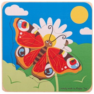 Puzzle a hlavolamy - Puzzle vícevrstvé - Životní cykly motýla, 3 vrstvy (Bigjigs)
