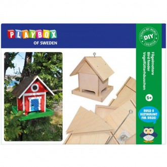Dřevěné hračky - Kreativní sada - Krmítko pro ptáky dřevěné (Playbox)