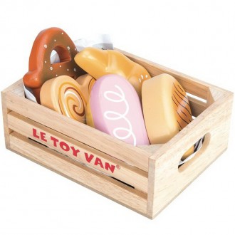 Dřevěné hračky - Dekorace prodejny - Pečivo v bedýnce dřevěné (Le Toy Van)