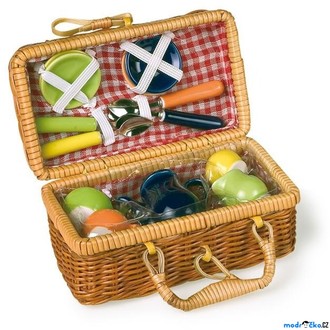 Dřevěné hračky - Kuchyň - Malý piknikový košík s nadobíčkem (Legler)