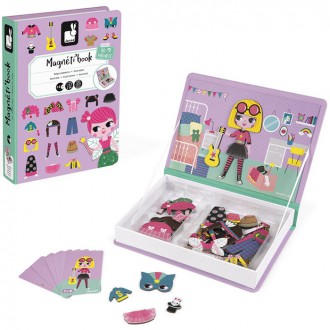 Ostatní hračky - Puzzle magnetické - Kniha, Oblékání dívky (Janod)