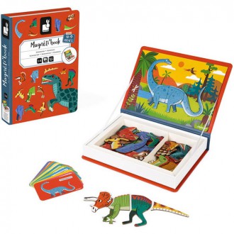 Ostatní hračky - Puzzle magnetické - Kniha, Dinosauři (Janod)