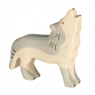 Dřevěné hračky - Holztiger - Dřevěné zvířátko, Vlk šedý