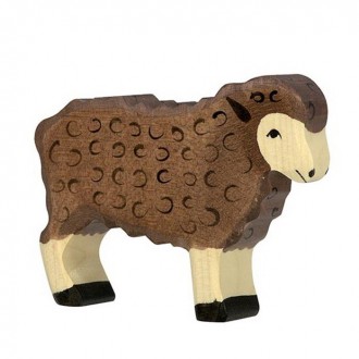 Dřevěné hračky - Holztiger - Dřevěné zvířátko, Ovce hnědá