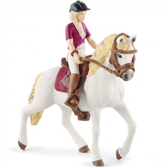 Ostatní hračky - Schleich - Kůň s jezdcem, Blondýna Sofia s pohyblivými klouby