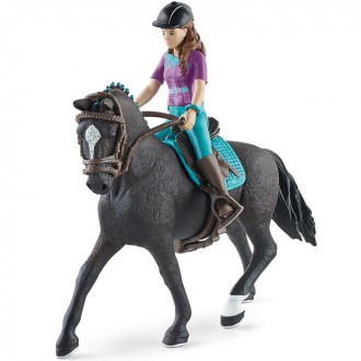 Ostatní hračky - Schleich - Kůň s jezdcem, Hnědovláska Lisa s pohyblivými klouby