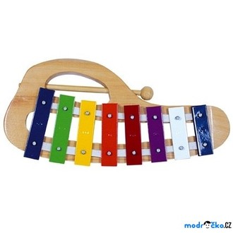 Dřevěné hračky - Hudba - Xylofon 8 tónů, obloukový kovový (Bino)
