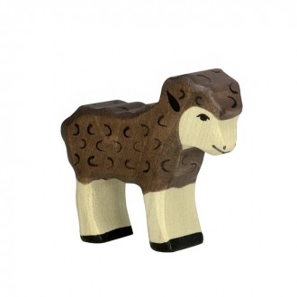 Dřevěné hračky - Holztiger - Dřevěné zvířátko, Ovce hnědá jehně