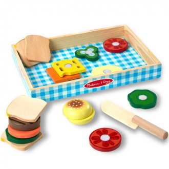 Dřevěné hračky - Kuchyň - Dřevěná sada na výrobu sendvičů (M&D)