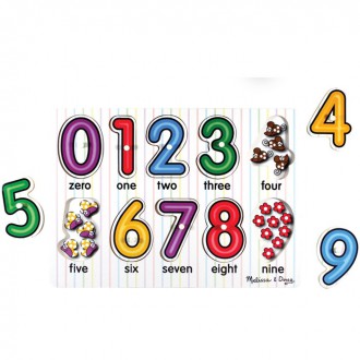 Puzzle a hlavolamy - Puzzle vkládací - Číslice s počítáním, 10ks (M&D)