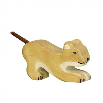 Dřevěné hračky - Holztiger - Dřevěné zvířátko, Lvíče hrající si