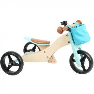 Dřevěné hračky - Odrážedlo - Bike-Trike 2v1 dřevěné tyrkysové (Legler)