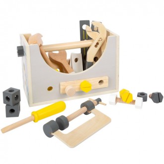 Dřevěné hračky - Malý kutil - Šroubovací přepravka 2v1 Miniwob (Small foot)