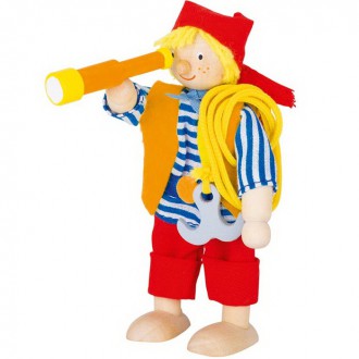 Dřevěné hračky - Panenky do domečku - Pirát s dalekohledem (Goki)