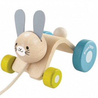Dřevěné hračky - Tahací hračka - Skákající zajíc (PlanToys)