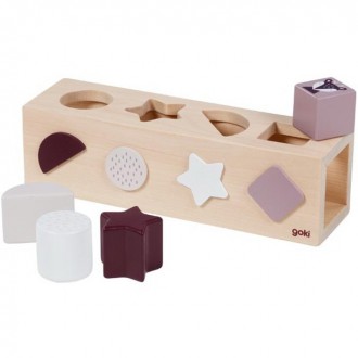 Dřevěné hračky - Vhazovačka - Vkládací hranol, Lifestyle růžová (Goki)