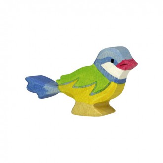 Dřevěné hračky - Holztiger - Dřevěné zvířátko, Pták Modřinka