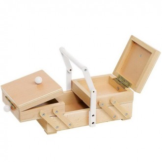 Dřevěné hračky - Šití - Skříňka na šicí potřeby dřevěná (Goki)