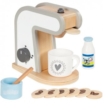 Dřevěné hračky - Kuchyň - Kávovar dětský dřevěný světlý (Goki)
