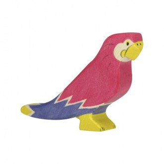 Dřevěné hračky - Holztiger - Dřevěné zvířátko, Pták Papoušek Ara