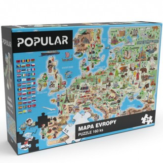 Puzzle a hlavolamy - Puzzle z kartónu - Mapa Evropy CZ, 160ks (Popular)