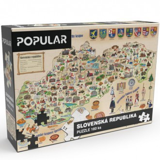 Puzzle a hlavolamy - Puzzle z kartónu - Mapa Slovenska, 160ks (Popular)