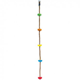 Na ven a sport - Lezecké lano - Šplhací s úchyty barevné, 195cm (Bino)