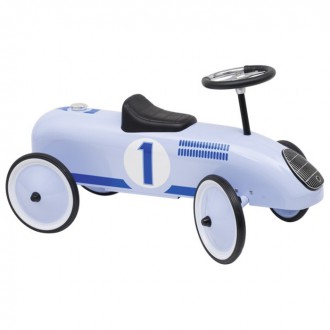 Dřevěné hračky - Odrážedlo kovové - Historické auto, modré světlé (Goki)