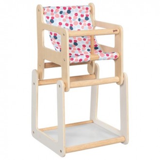 Dřevěné hračky - Židlička pro panenky - Multifunkční se stolečkem (Goki)