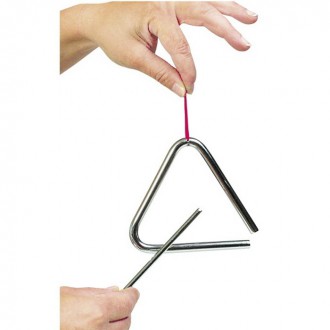 Dřevěné hračky - Hudba - Triangl, kovový 10cm (Bino)