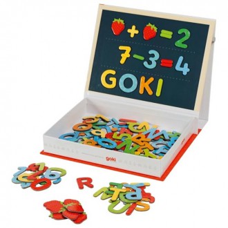 Puzzle a hlavolamy - Puzzle magnetické - Kniha, Čísla a písmena (Goki)