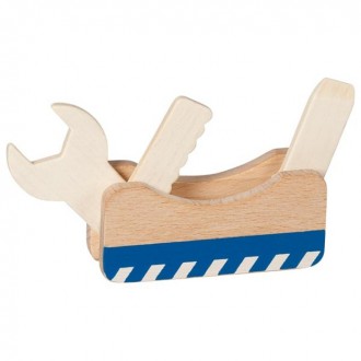 Dřevěné hračky - Malý kutil - Nářadí, Multifunkční nářadí 3v1 (Goki)