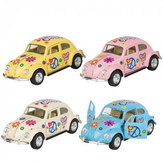 Ostatní hračky - Kovový model - Auto Volkswagen Beetle Hippies (1967), 1:32, 1ks
