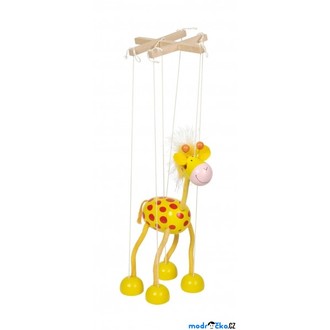 Dřevěné hračky - Loutka marioneta - Žlutá žirafa (Goki)