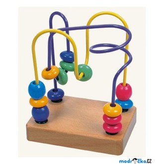Dřevěné hračky - Motorický labyrint drátěný malý - Korálky (Bino)