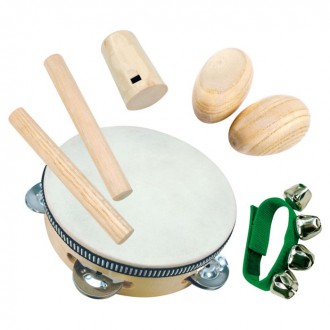 Dřevěné hračky - Hudba - Muzikální set, 8 dílů, přírodní (Bino)