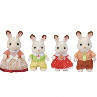 Ostatní hračky - Sylvanian Families - Rodina králíků čokoládových, 4ks