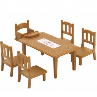 Ostatní hračky - Sylvanian Families - Nábytek, Jídelní stůl se židlemi
