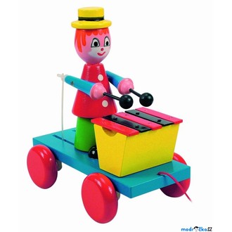 Dřevěné hračky - Tahací hračka - Xylofón klaun (Woody)