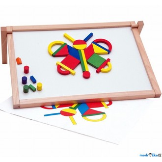 JIŽ SE NEPRODÁVÁ - Puzzle magnetické - Kreativní deska s tvary (Woody)