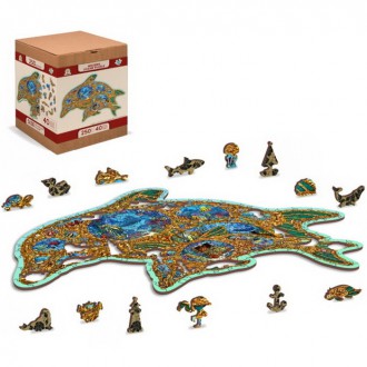 Puzzle a hlavolamy - Puzzle dřevěné - Drahokamy moře, L 250 dílků (Wooden City)