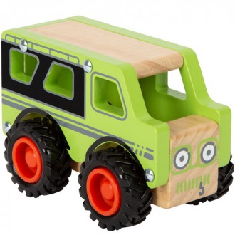 Dřevěné hračky - Auto - Terenní Off-Road zelený dřevěný (Small foot)