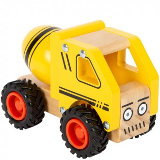 Dřevěné hračky - Auto - Domíchávač žlutý dřevěný (Small foot)